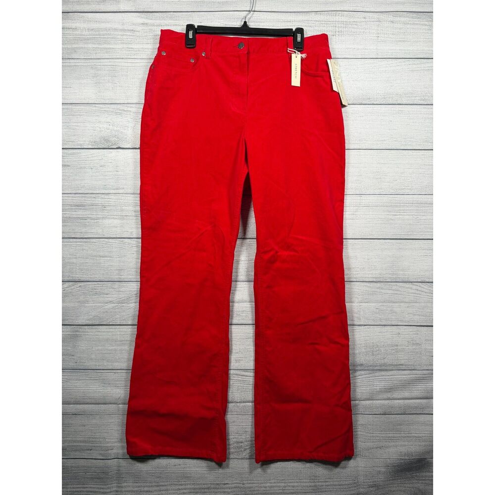 Jones New York Sport NWT Women's 14 Red Stretch Straight Leg Pants 1255